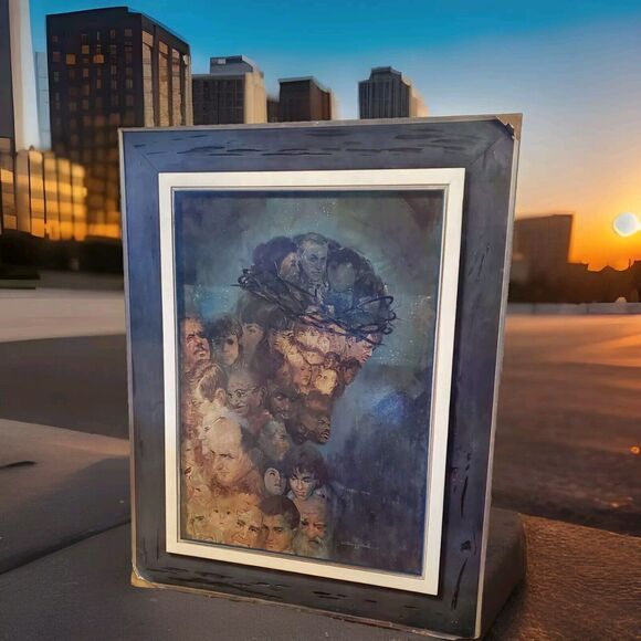 Vintage William Zdinak IN HIS IMAGE Art Print - Hardboard Mounting 23"x 0.5"x18" - Picture 1 of 16